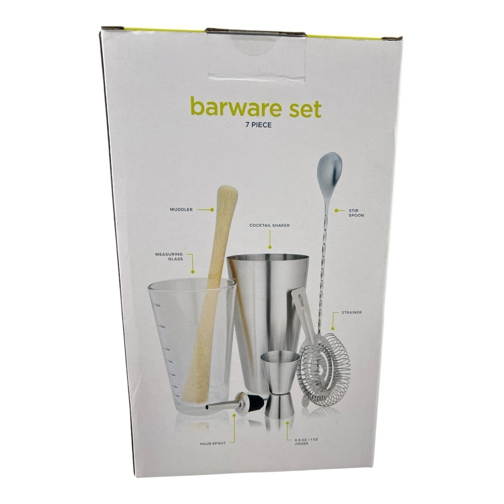 True 7 Piece Bar Tool Set, Stainless Steel Barware Gift Set NWT - Picture 3 of 6